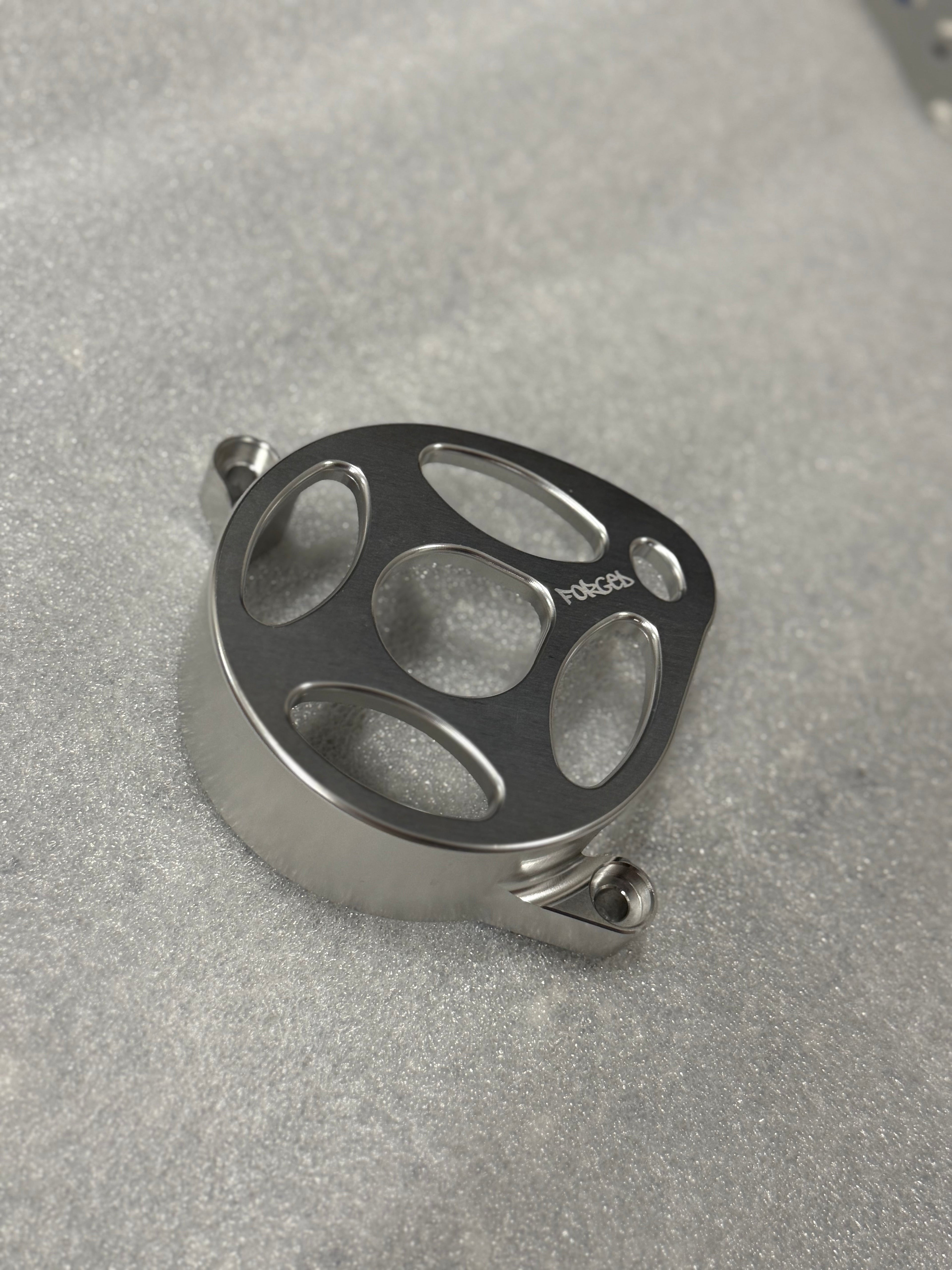 Surron Ultra Bee Metal Motor Cover | CNC Upgrade Replacement (Black & Chrome) Forged Racing