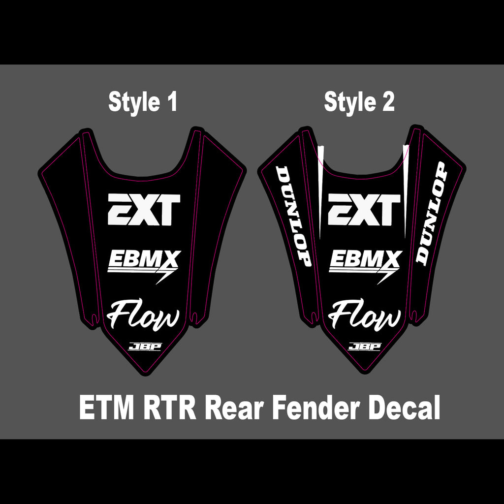 Etm RTR Rear Fender Decal JBP