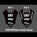 Etm RTR Rear Fender Decal JBP