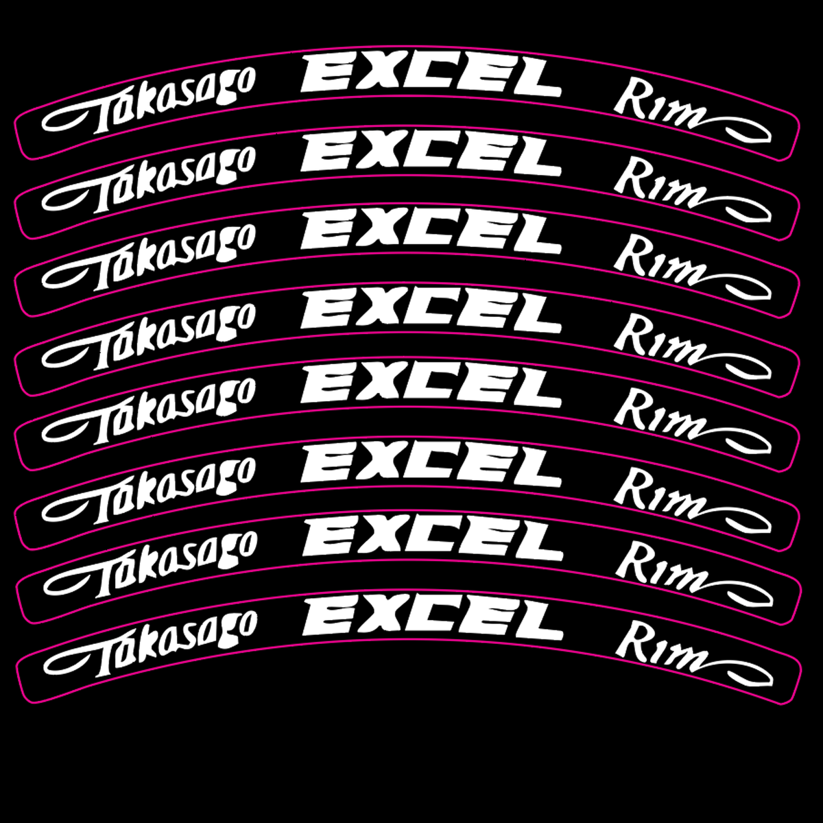 Excel rim decal set, 8-piece wheel sticker kit