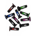 Nine black handlebar grips with colorful PRO TAPER branding in red, green, blue, pink, and white, arranged on a white background with an AXIS logo in the bottom right corner.