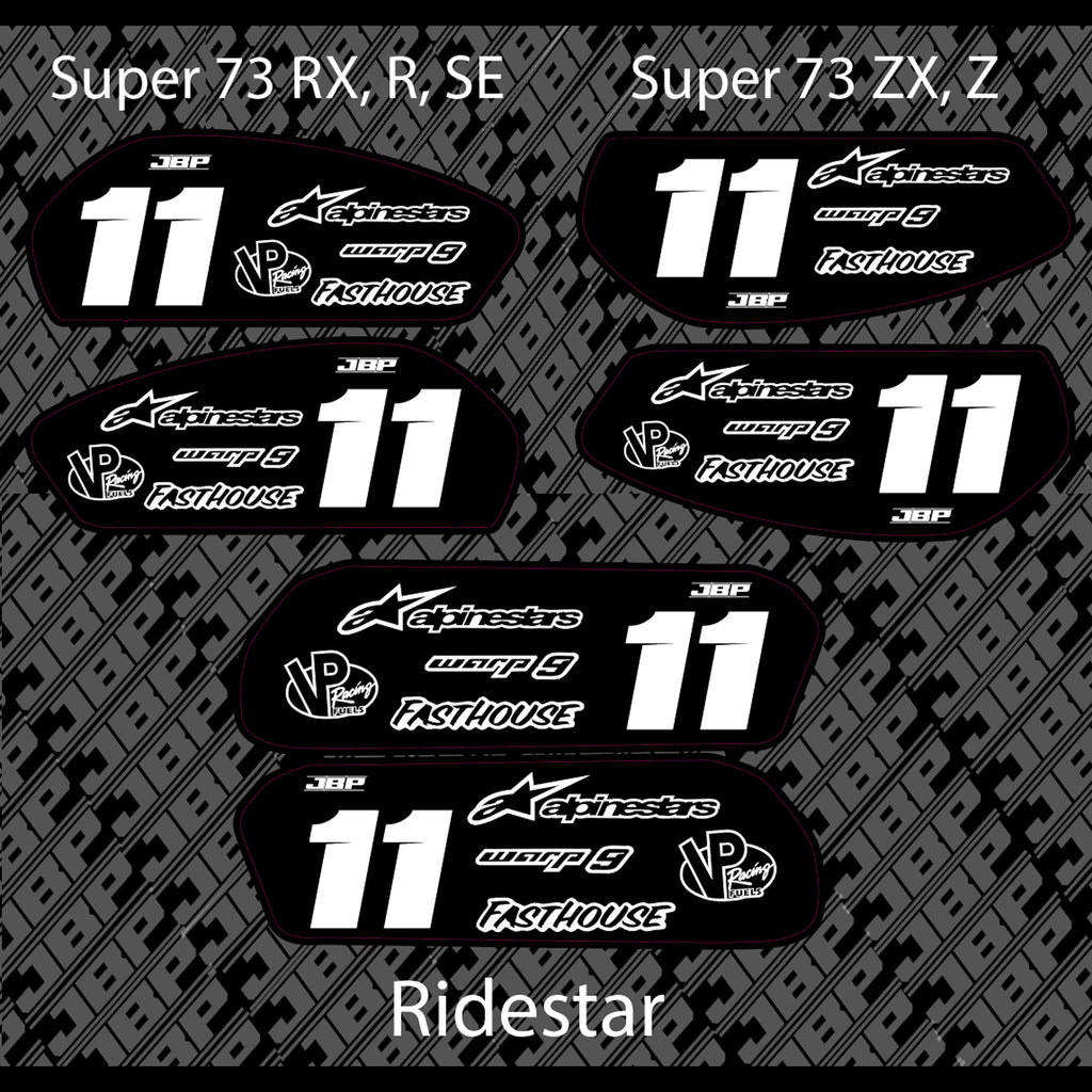 Super 73/Ridestar Battery Decals JBP