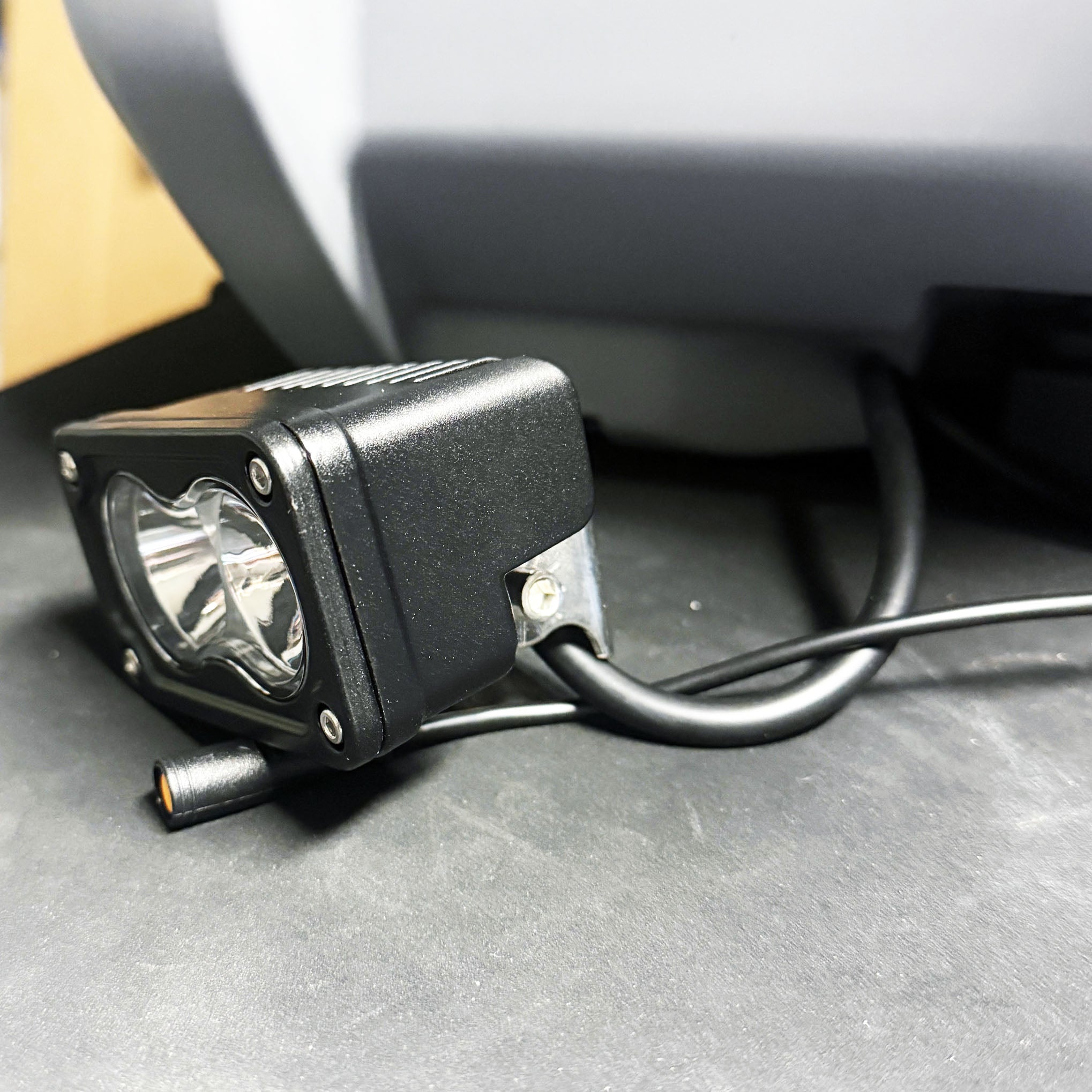 Super73 Baja light V2, 2000-lumen factory-wired light – alternate angle