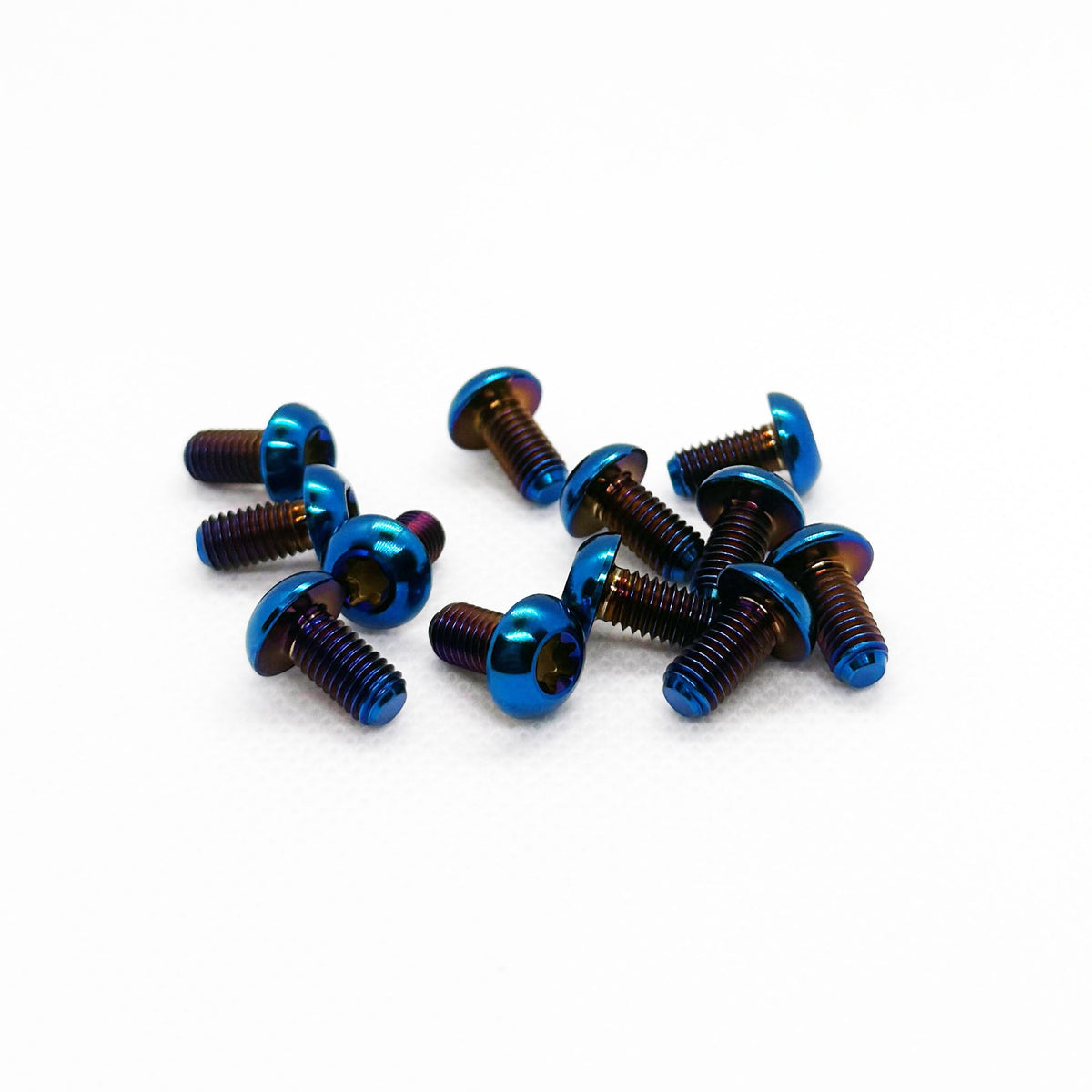 Super73 titanium frame bolt set in burnt blue finish – alternate angle