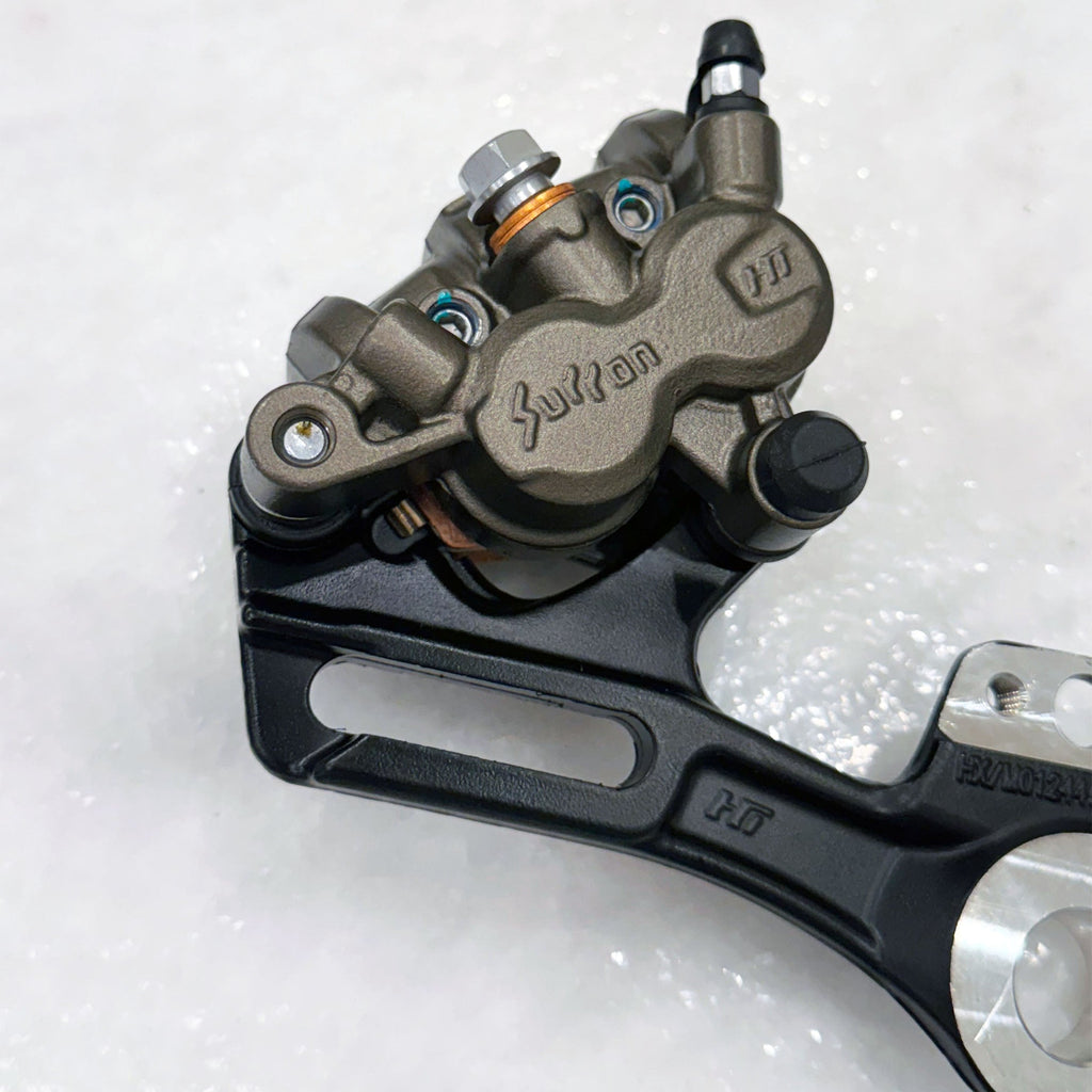 Sur-Ron and E-Ride foot brake kit with Ultra Bee calipers – different angle
