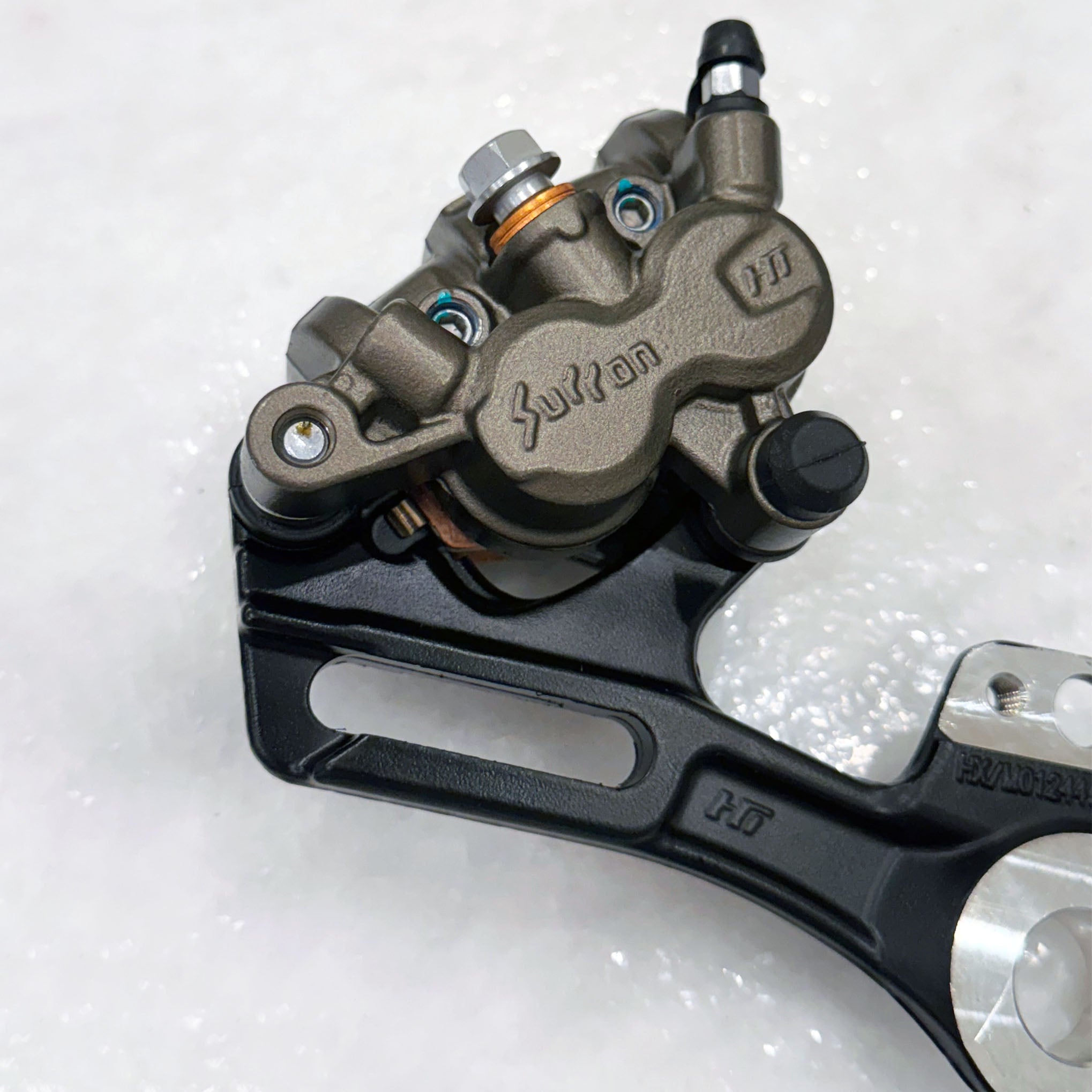 Sur-Ron and E-Ride foot brake kit with Ultra Bee calipers – different angle