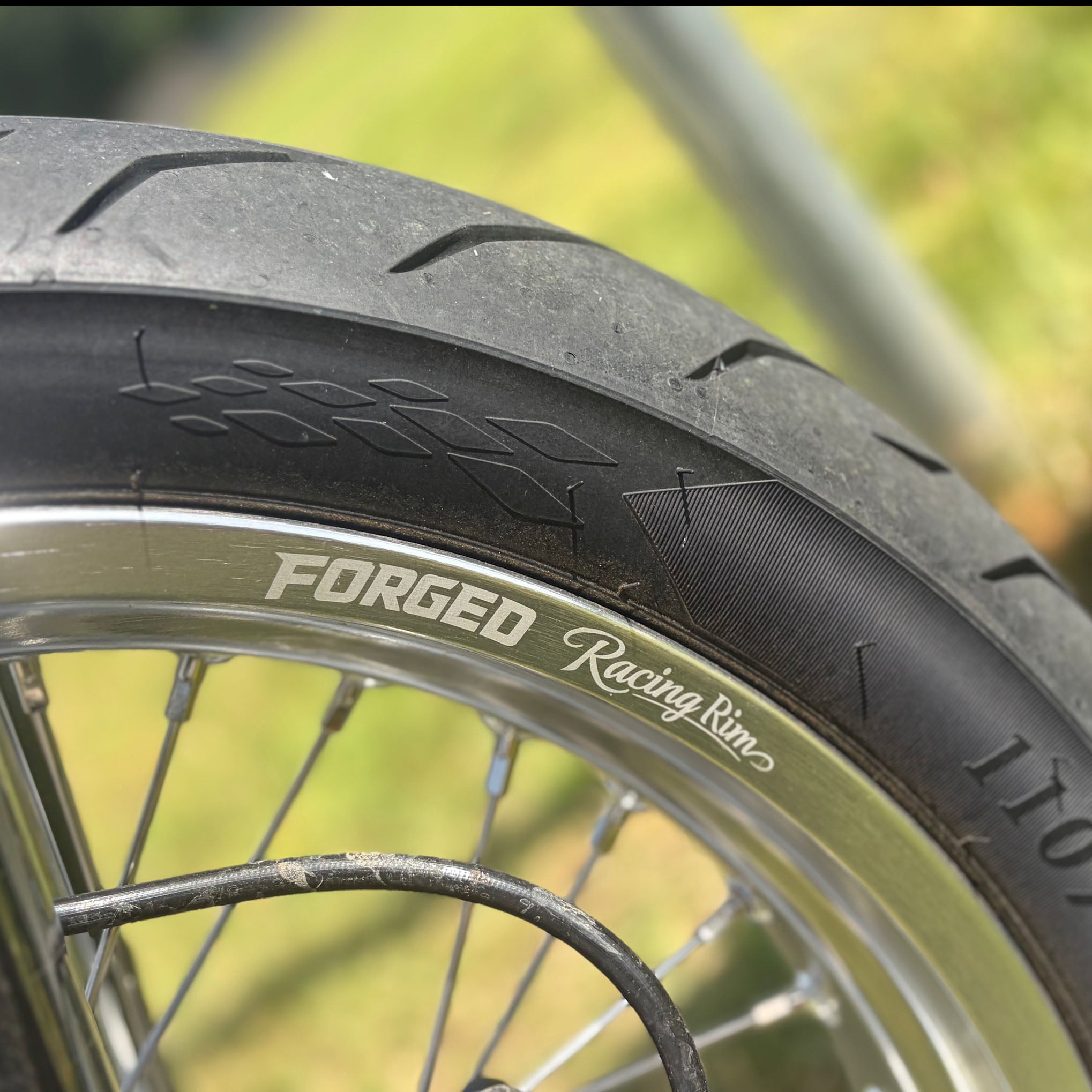 Sur-Ron Ultra Bee 17-inch supermoto wheel set in black and chrome finish – view 8