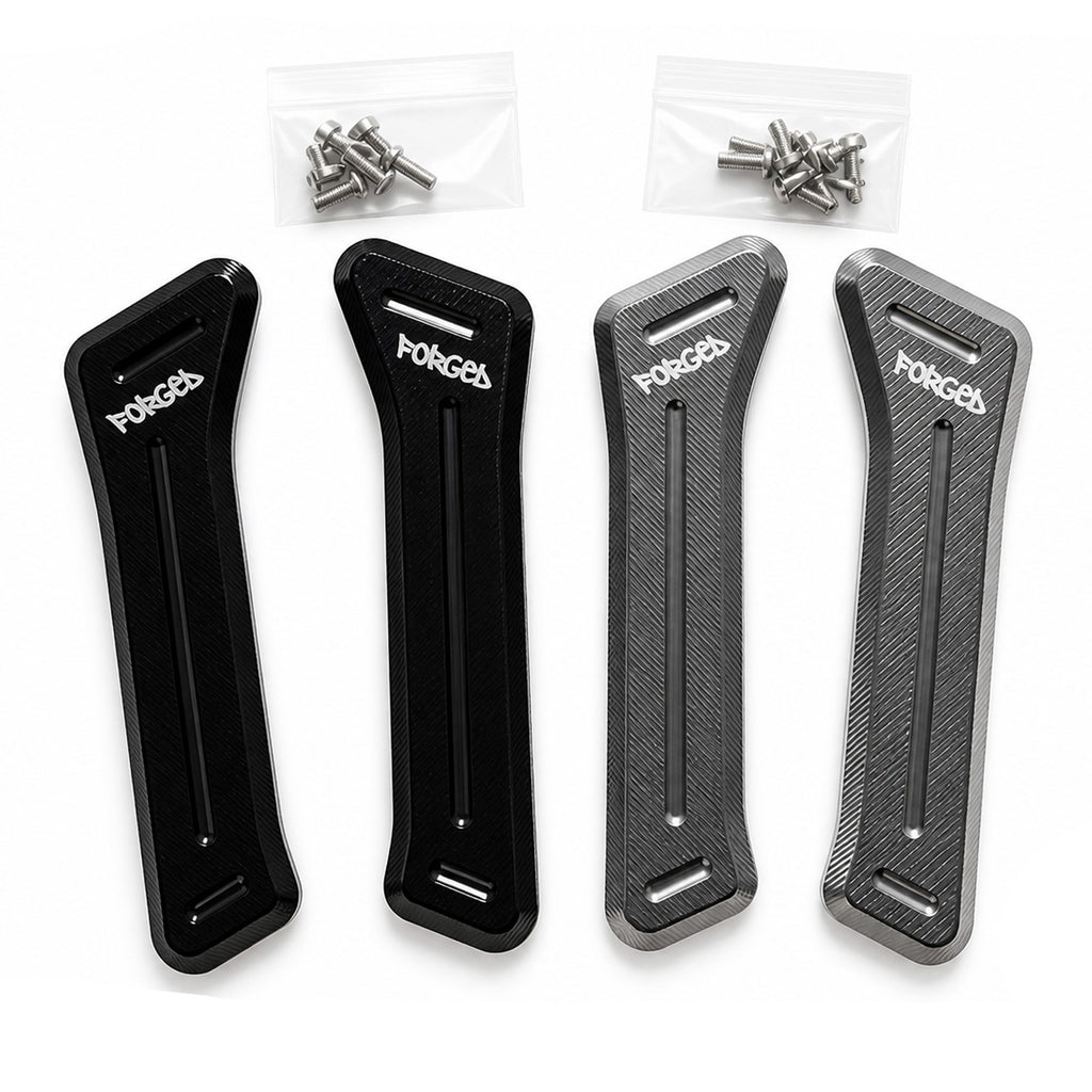 Surron Ultra Bee Metal Battery Guards | CNC Replacement (Black & Chrome) Forged Racing