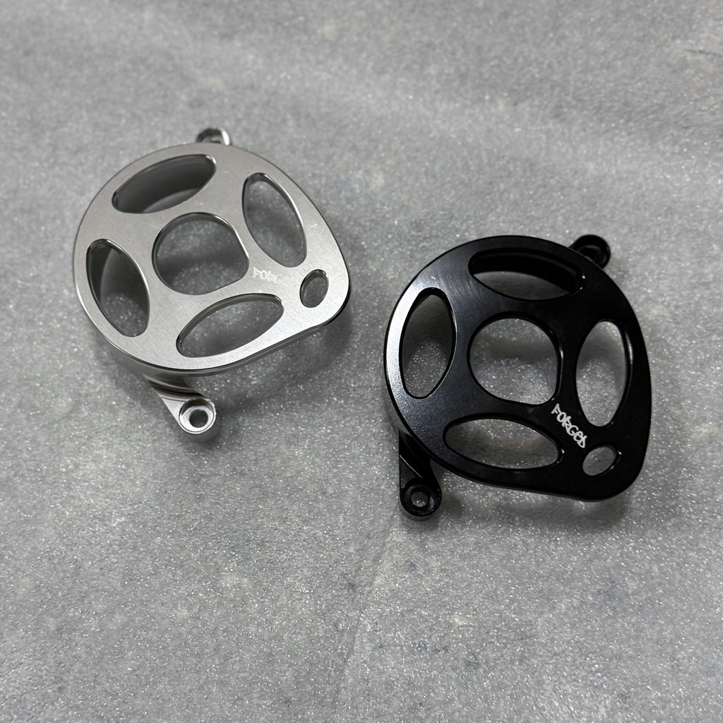 Surron Ultra Bee Metal Motor Cover | CNC Upgrade Replacement (Black & Chrome) Forged Racing