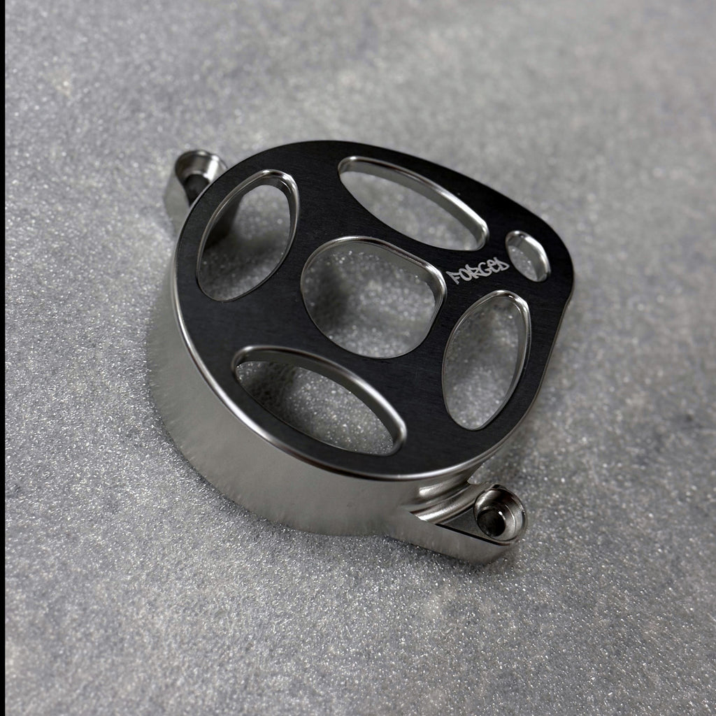 Surron Ultra Bee Metal Motor Cover | CNC Upgrade Replacement (Black & Chrome) Forged Racing