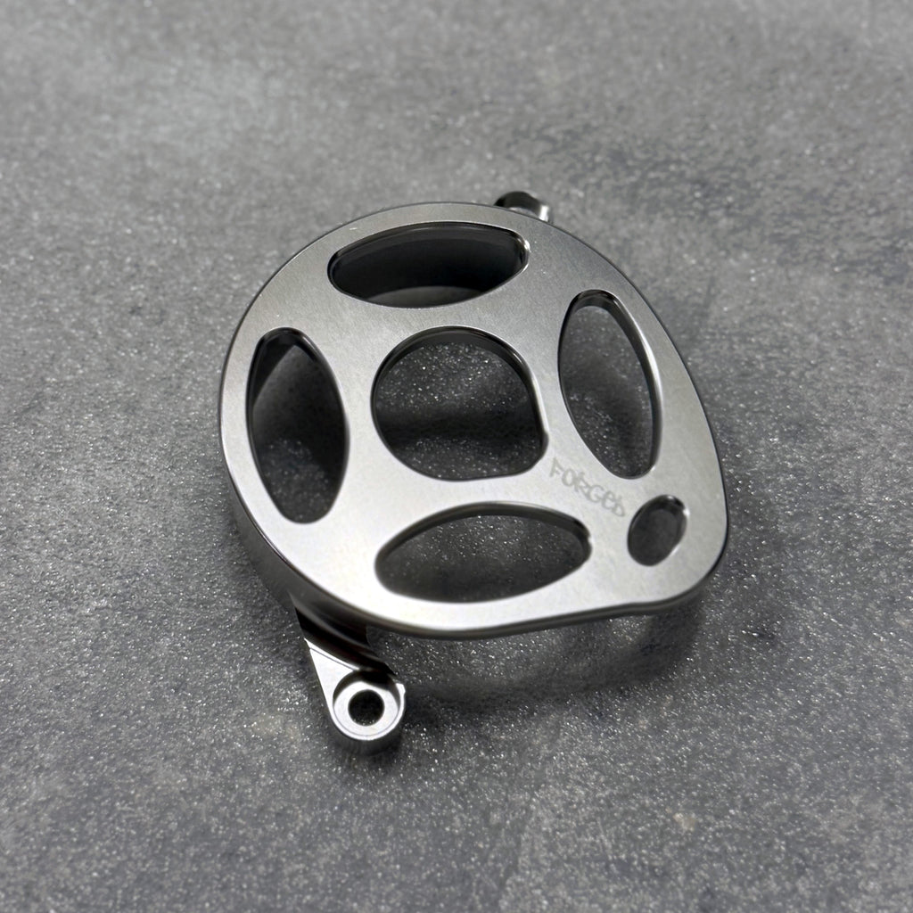 Surron Ultra Bee Metal Motor Cover | CNC Upgrade Replacement (Black & Chrome) Forged Racing