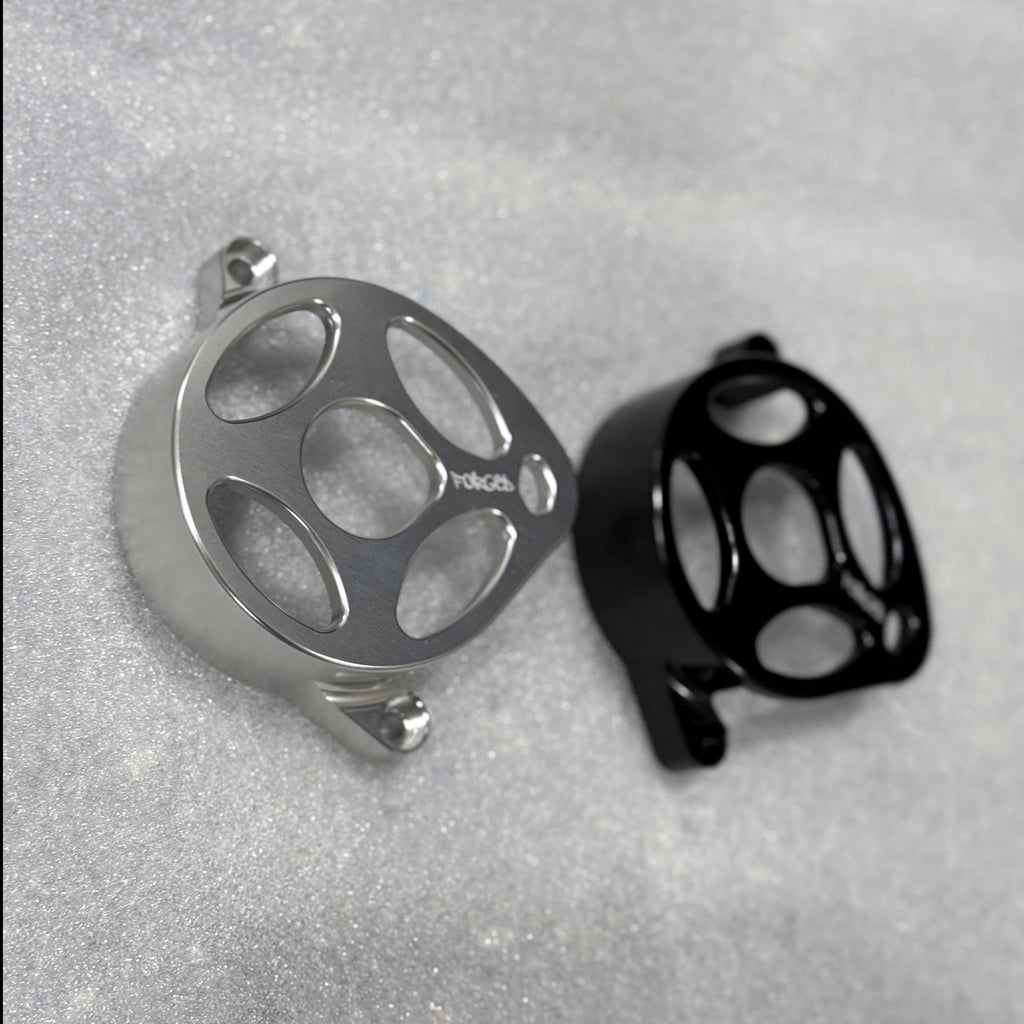 Surron Ultra Bee Metal Motor Cover | CNC Upgrade Replacement (Black & Chrome) Forged Racing