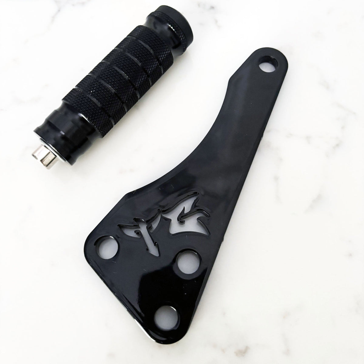 Talaria X3 shift lock and footlock bracket set – alternate angle