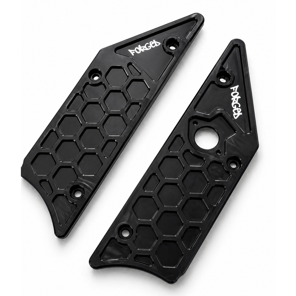 Talaria XXX and XXX Pro CNC metal side panels, direct bolt-on replacement – alternate angle