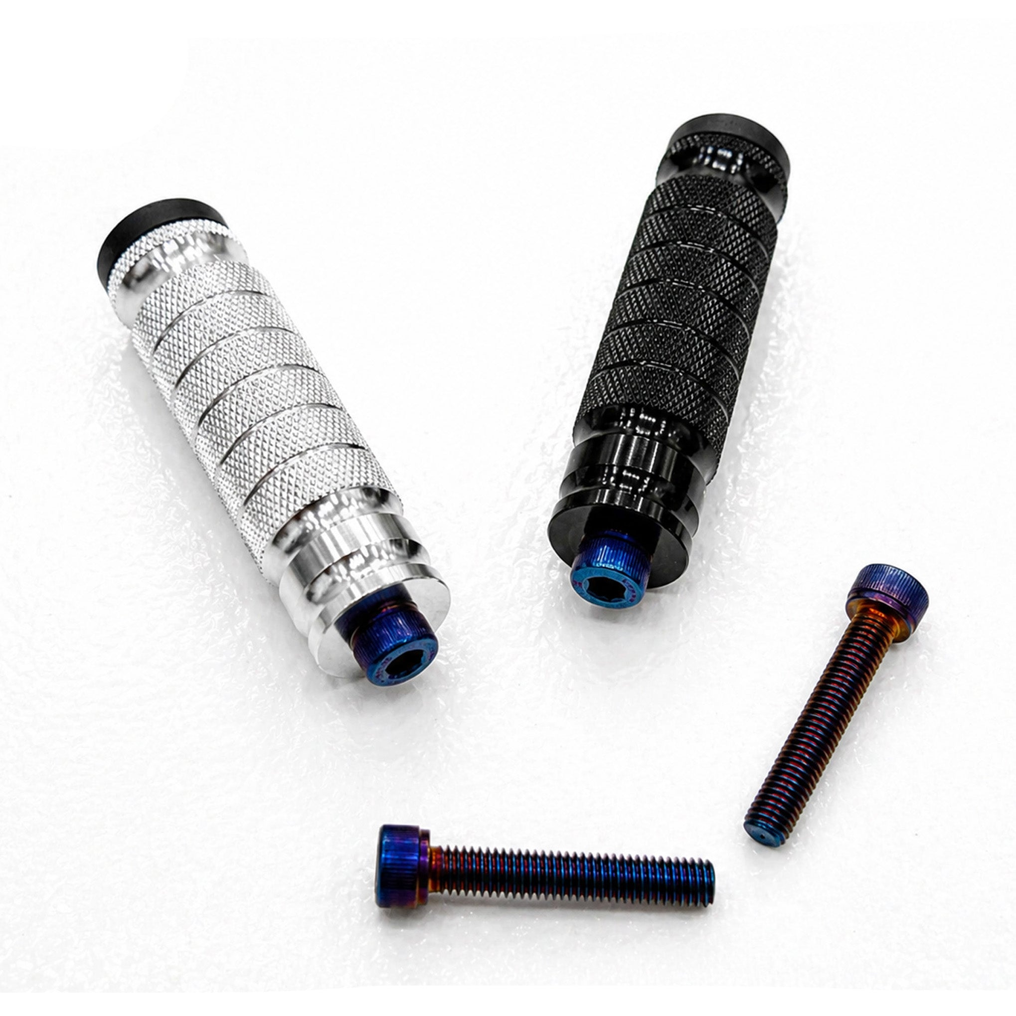Titanium Style Foot Lock Bolts Blue Anodized Lightweight Motorcycle / E-Moto Hardware Forged Racing