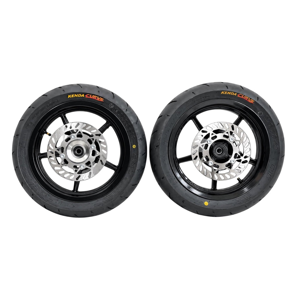 Tuttio and Yozma 12-inch chrome supermoto wheel set