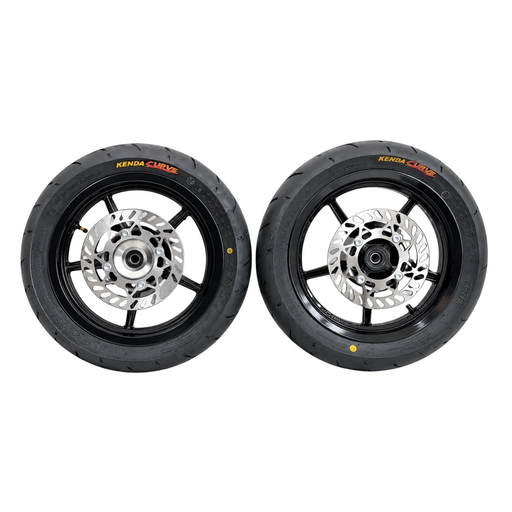 Tuttio and Yozma 12-inch chrome supermoto wheel set