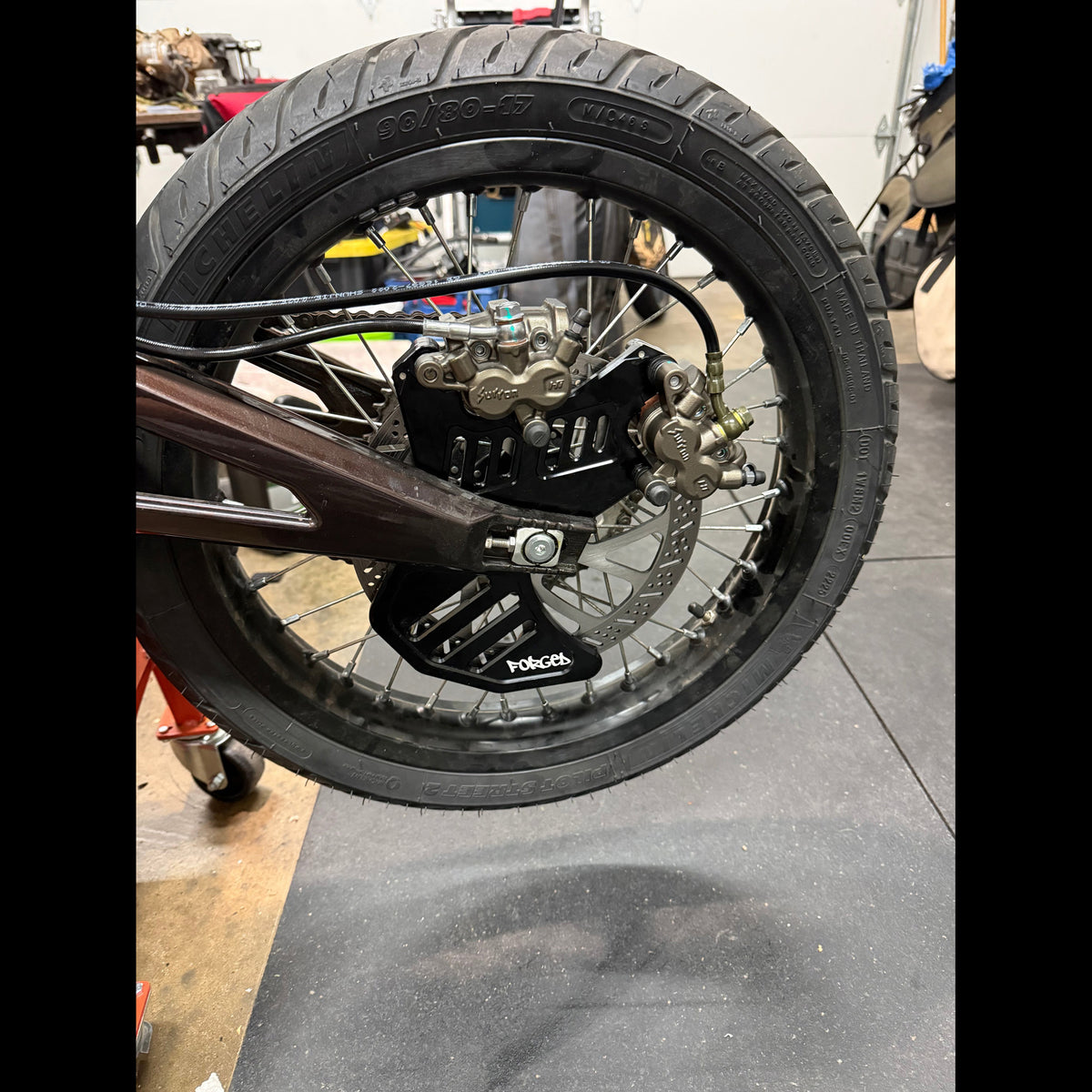 Upgraded Dual Caliper Mount + Rotor Guard for Sur Ron, Talaria & Segway | Heavy Duty Metal Forged Racing