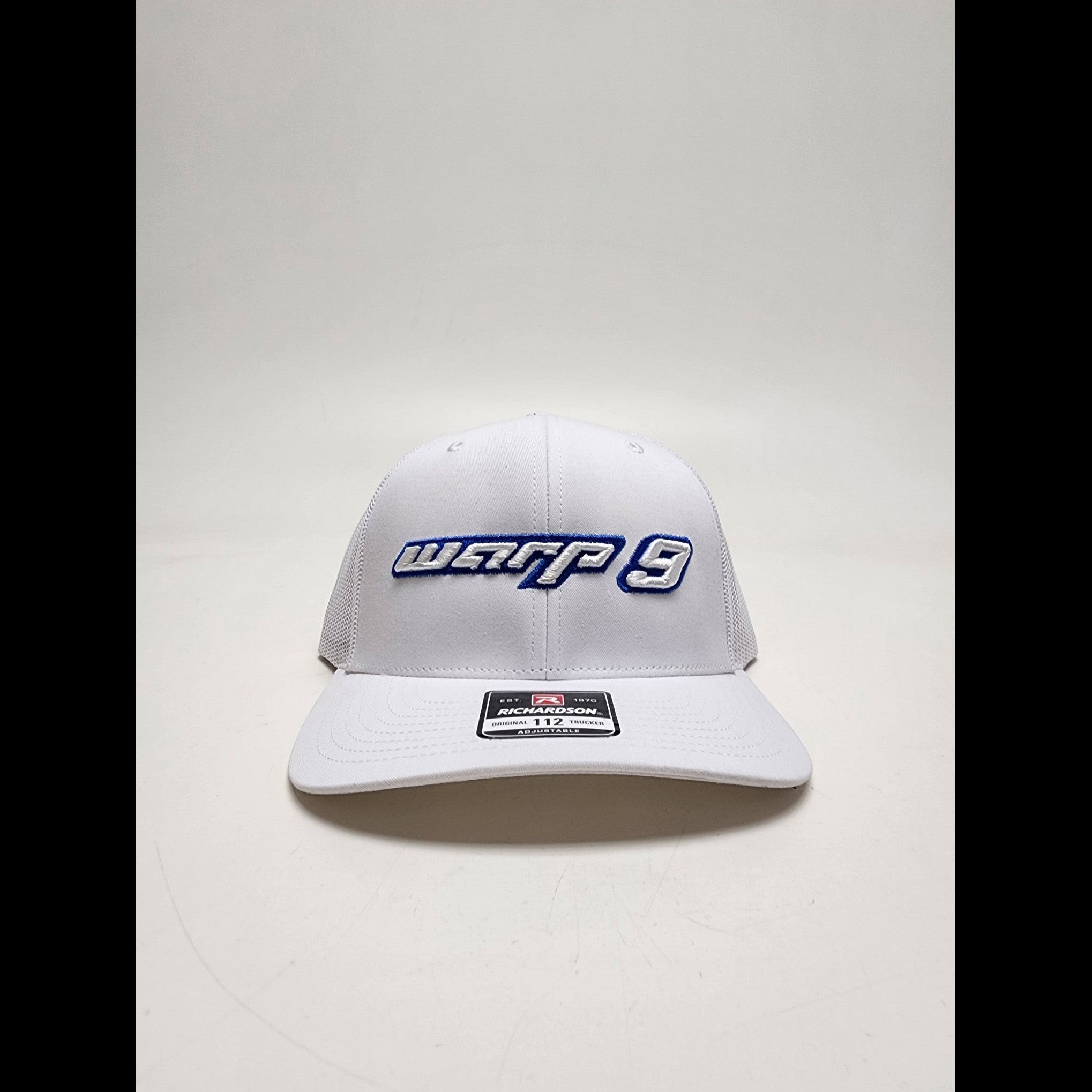 White and Blue W9 Hat Warp9Racing