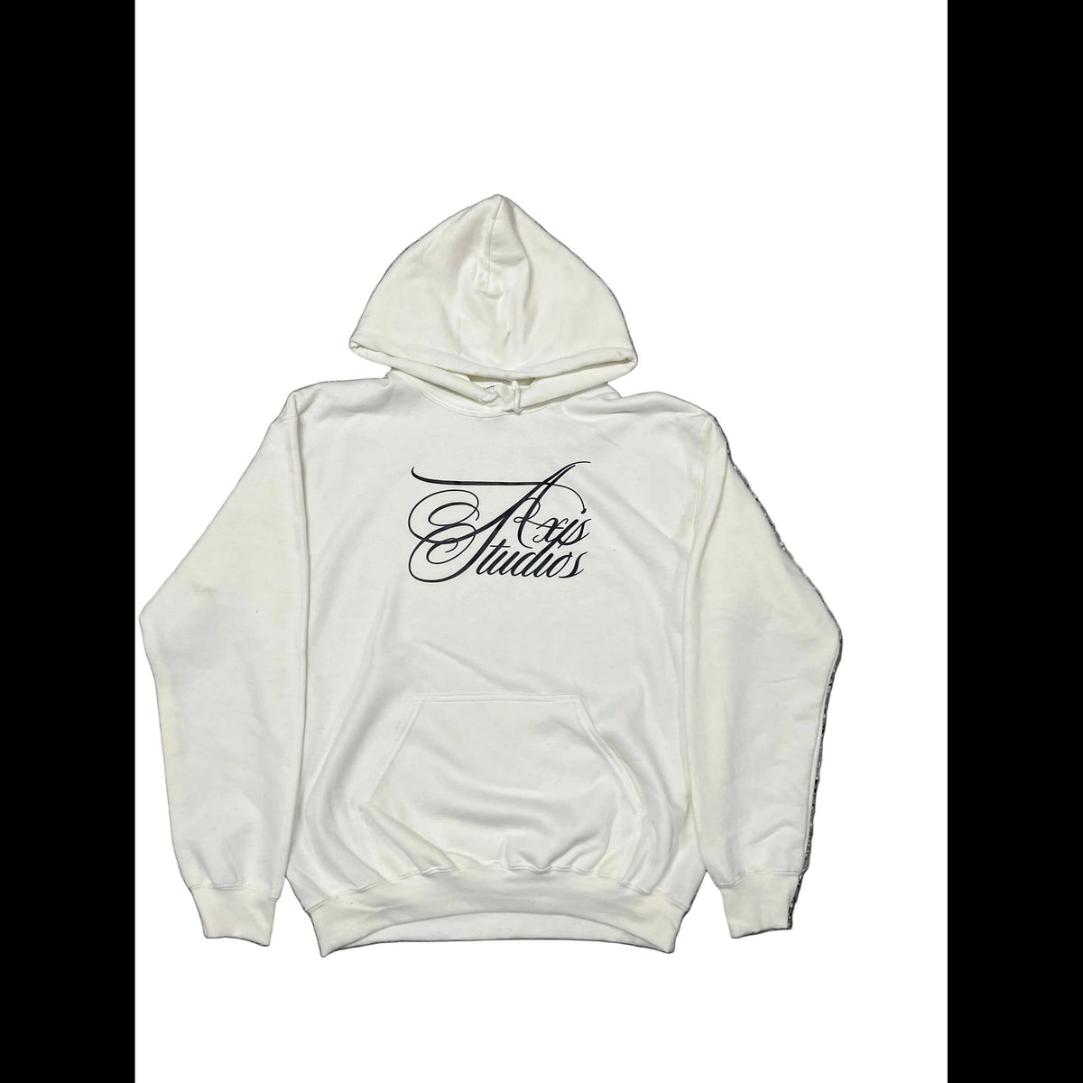 White Axis Studios Distressed Hoodie Axis Studios