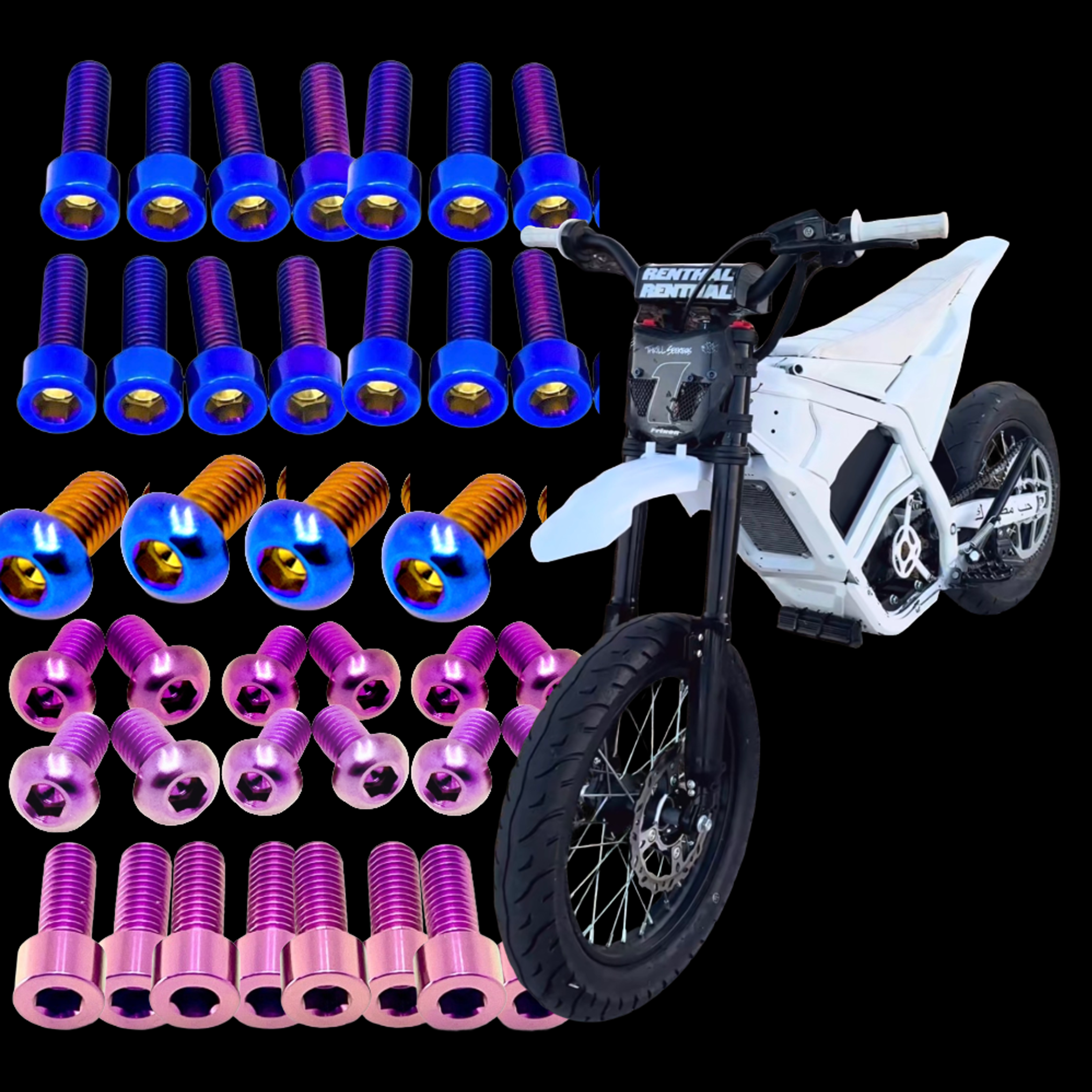 Yozma titanium bolt kit, 33-piece full coverage set